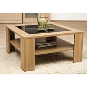 Sates Glass-Top Storage Center Table